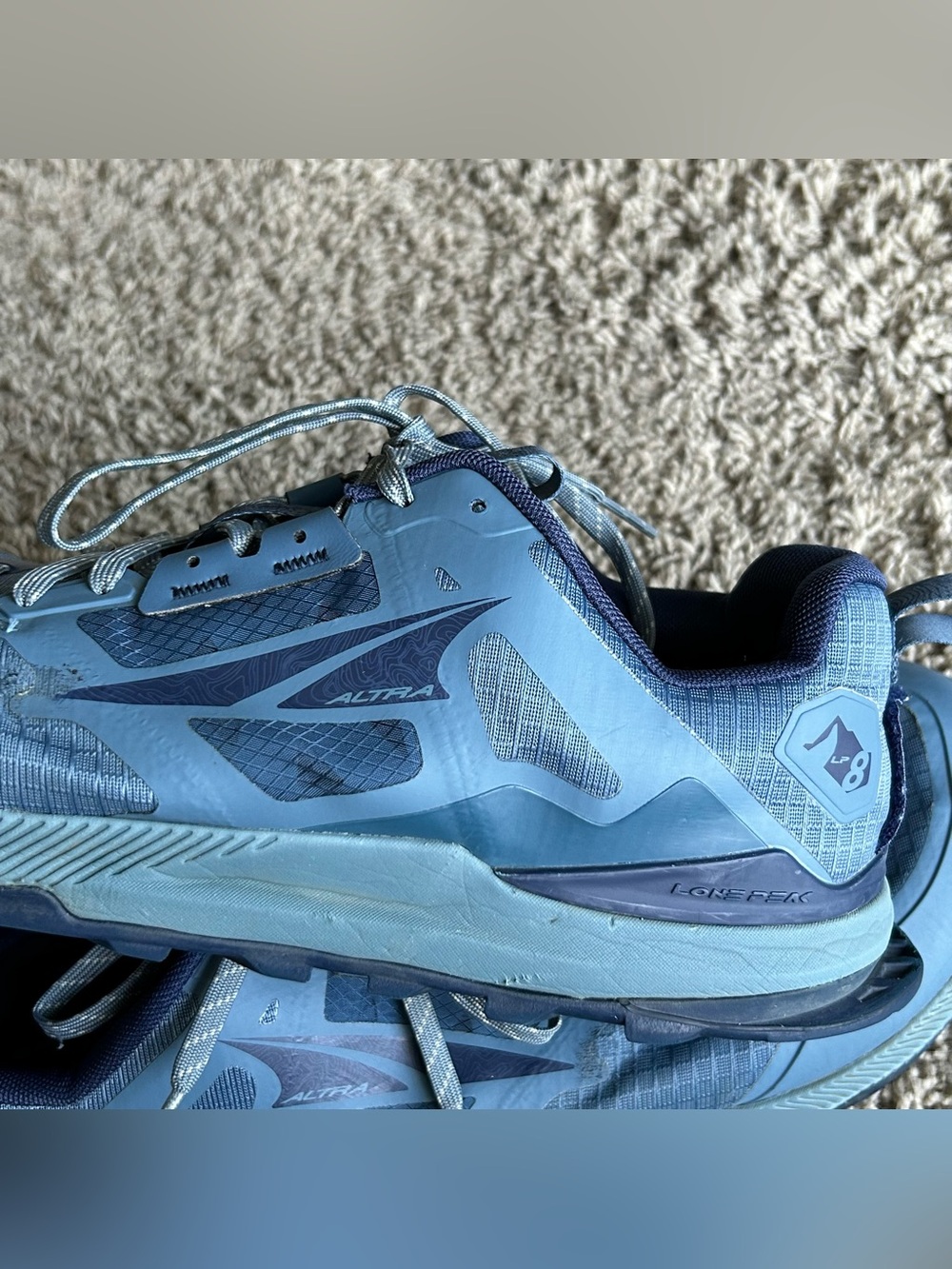 Altra Lone Peak 8 Trail Running Shoes Mens 12.5 Mineral Blue EGO MaxTrac Sneaker - Picture 12 of 16